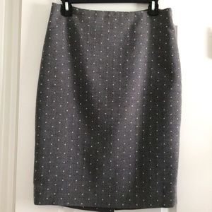 The Limited Gray White Dots Pencil Skirt Size 6